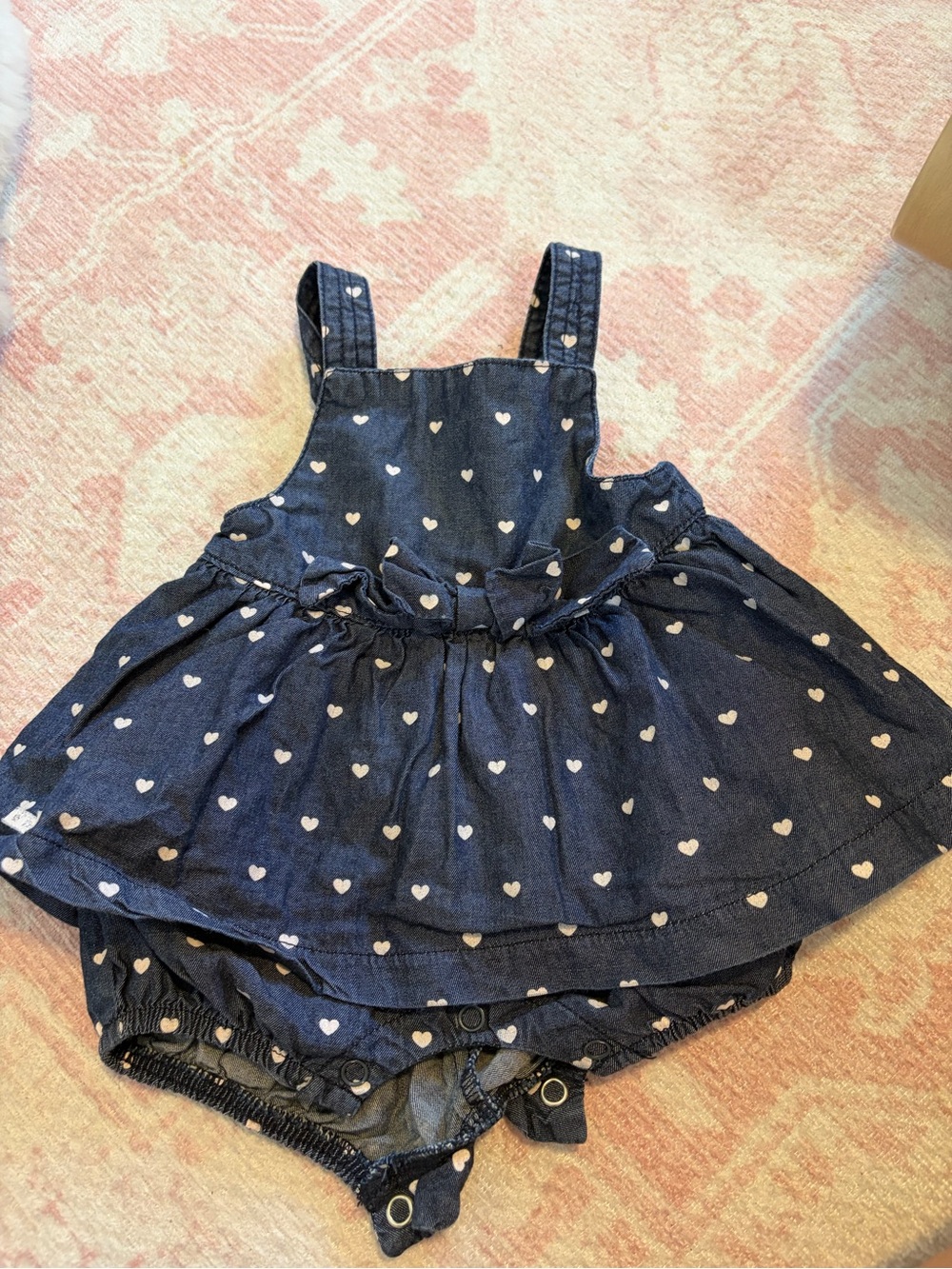 Navy Heart Print Tiered Sundress for Kids